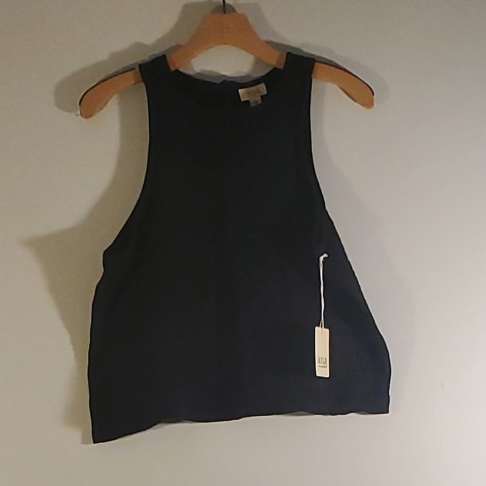 ANA A New Approach Tank Top Racer Style Flowy Waffle Button Eyelet Closure